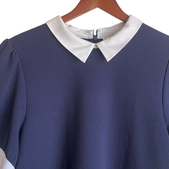 Riley & Rae Sheath Women Dress XL Textured Peterpan Collar Preppy Academia Twee - Picture 9 of 12